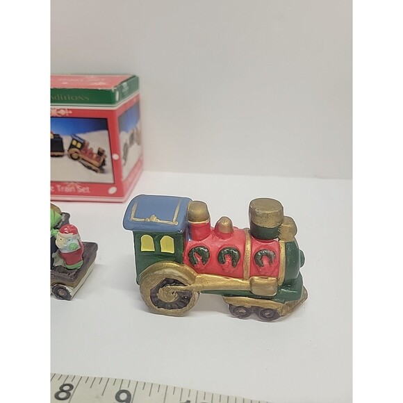 Holiday Traditions Hand Painted Train Set (3 Pcs) Vintage in Orig. Box - Picture 2 of 7